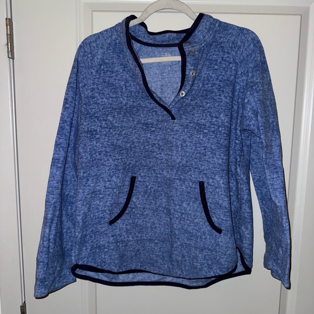 Cuddl Duds Heathered Blue Pullover with Pockets
